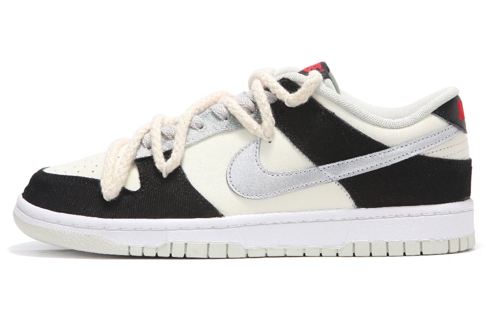 Nike Dunk 'Plaid' Low-Top Skateboard Shoes Women's Black White