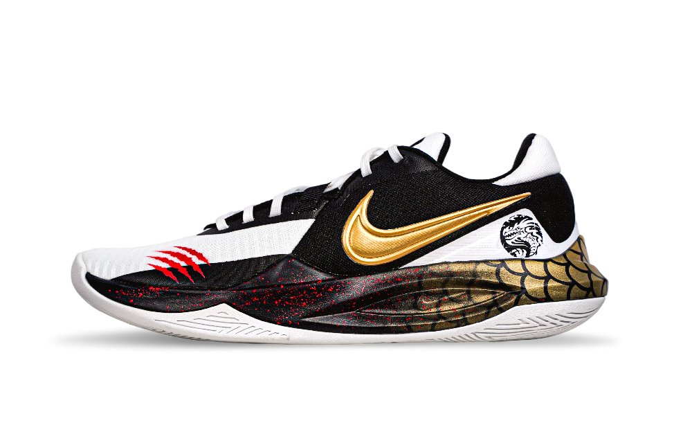 Nike Precision 6 Anti-Slip Wear-Resistant Low-Top Basketball Shoes Men's Black Gold