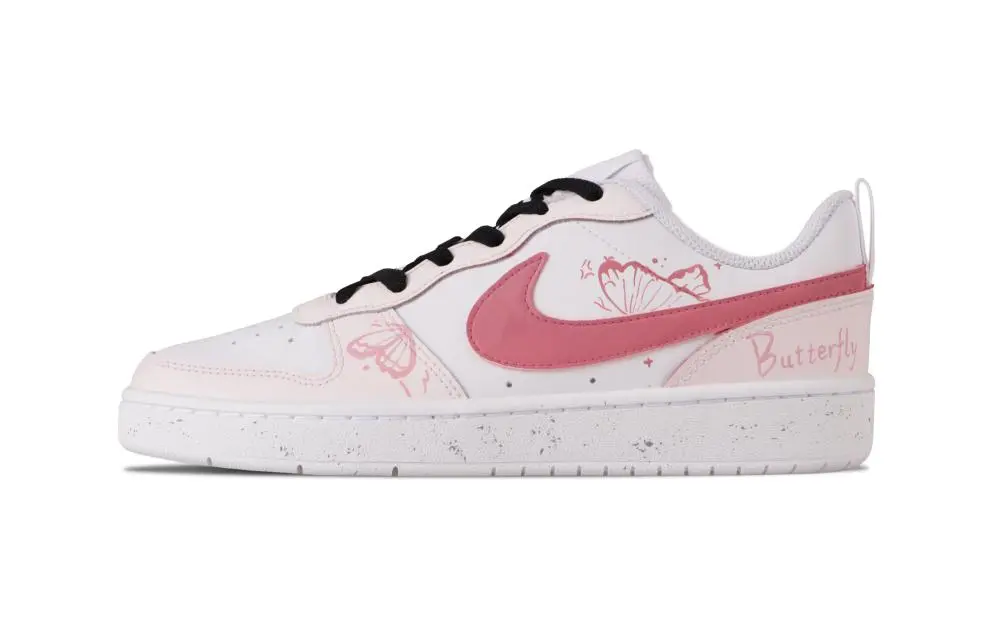 Nike Court Vision 1 Pink Original Butterfly Abrasion Resistant Low Top Skateboard Shoes Unisex Pink