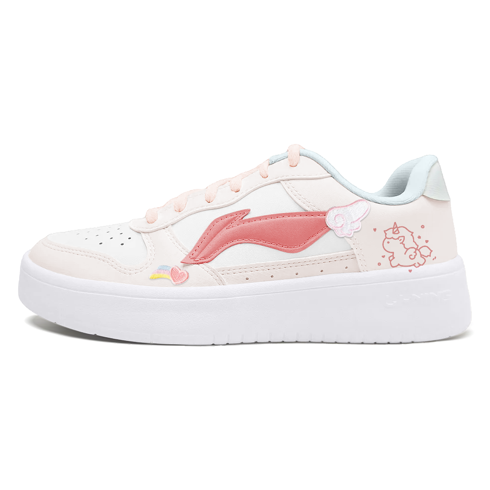 LiNing Pontoon Boats Anti Slip Wear Resistant Low Top Skateboard Shoes Women's White