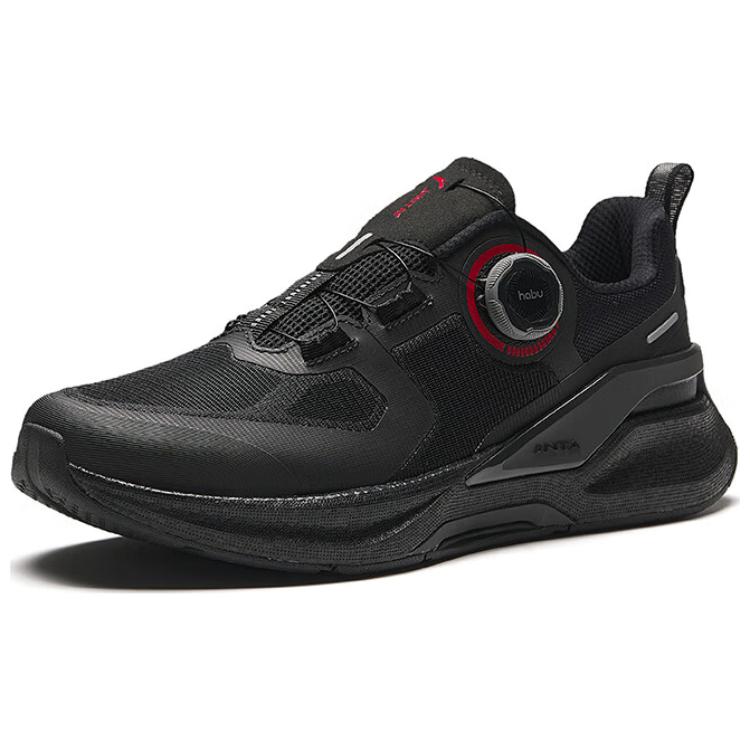Anta Cushioning Wear-Resistant Low-Top Running Shoes Men's Black Red