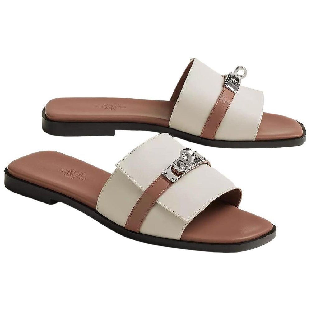 HERMES Giulia Slide Slippers Women's Beige