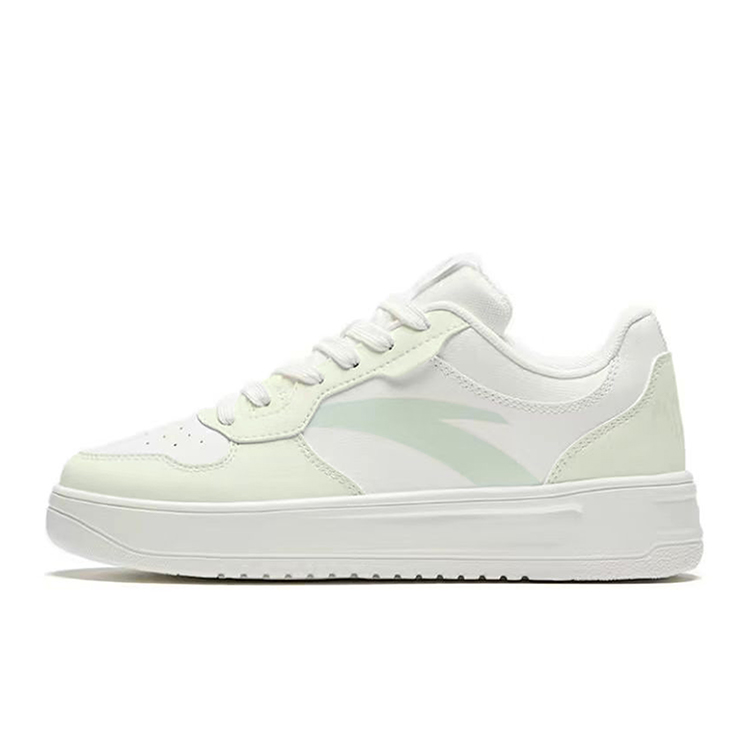 Anta Anti Slip Wear Resistant Low Top Skateboard Shoes Unisex White Green