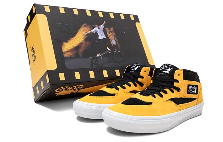 Vans Half Cab Skateboard Shoes Unisex Mid-Top Yellow Black