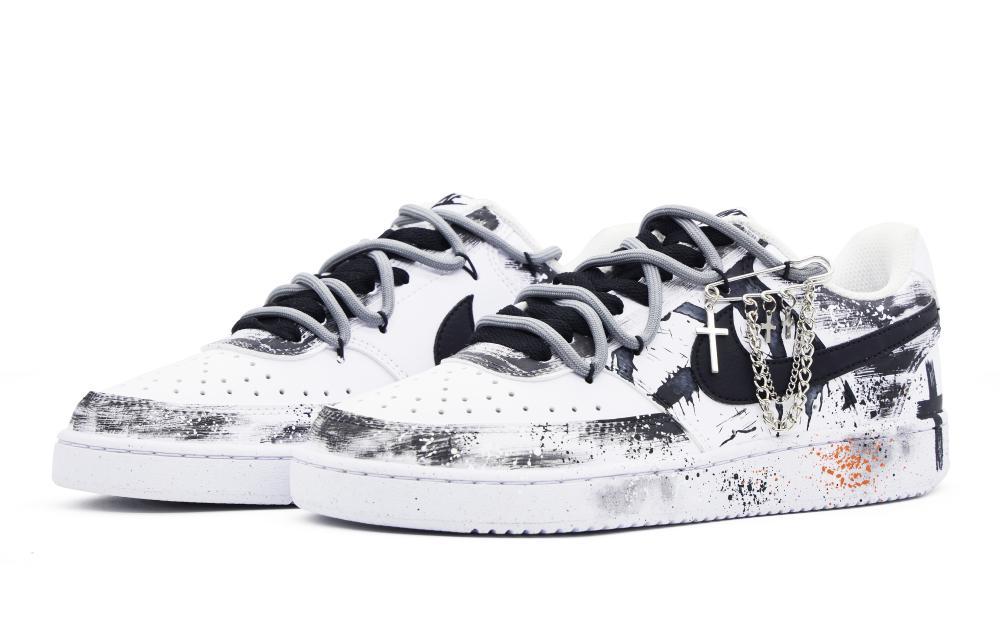 Nike Court Vision 1 Low Anti-Slip And Wear-Resistant Lightweight Low-Top Skateboard Shoes Men's Black White купить в интернет-магазине Yoocart с быстрой доставкой по России.