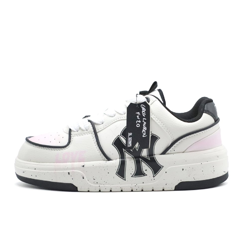MLB Chunky Liner Sweetheart Seal Anti Slip Wear Resistant Low Top Skateboard Shoes Unisex Pink White