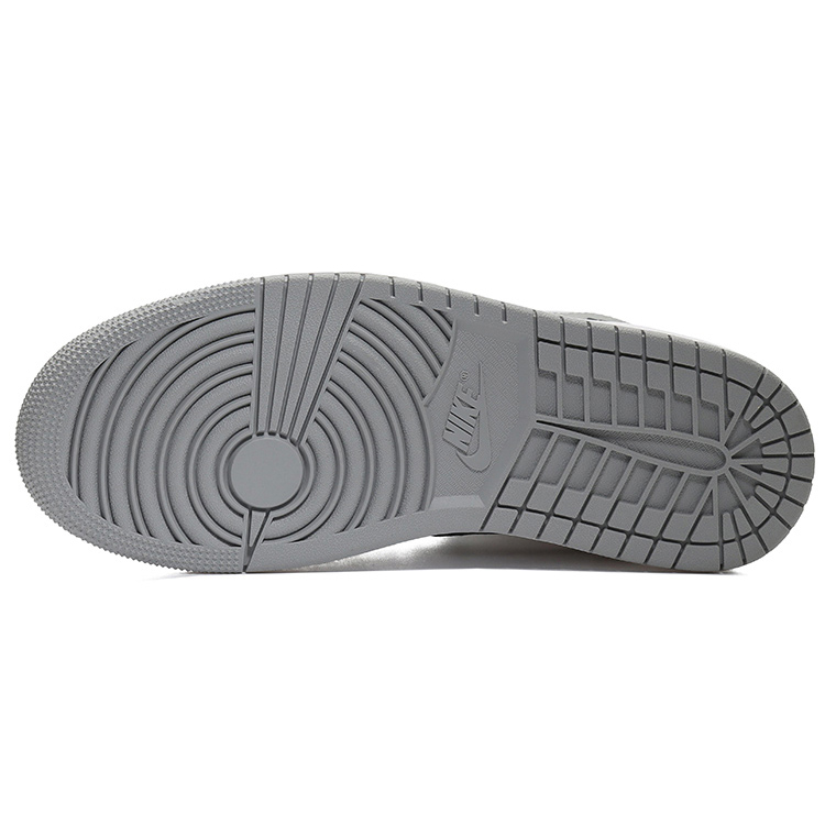 Jordan Air Jordan 1 Cushioning Anti-Slip And Wear-Resistant Mid-Top Vintage Basketball Shoes Men's Smoke Gray White