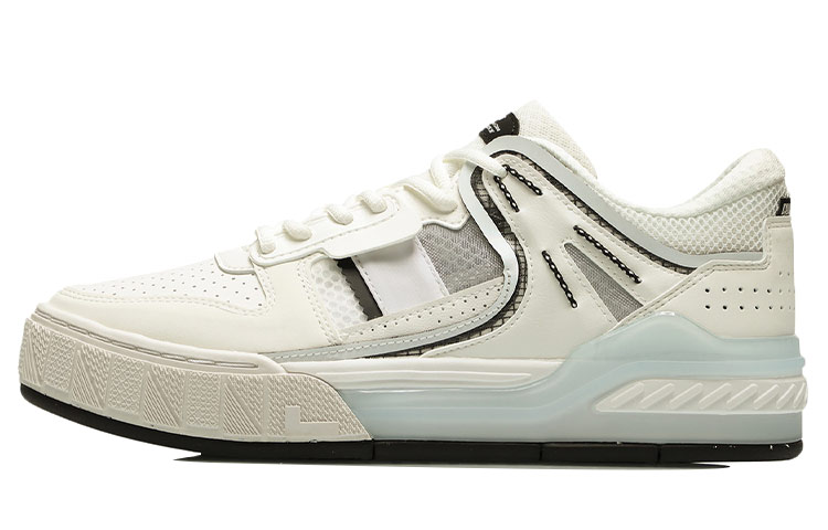 LiNing Dawn Light Slip Resistant, Abrasion Resistant, Lightweight Low Top Skateboard Shoes Men's White Black