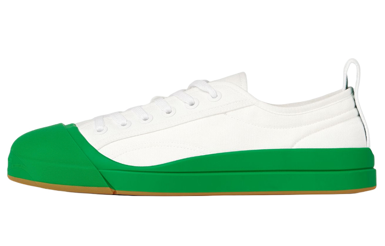 Bottega Veneta Vulcan Low Top Stylish Skateboarding Shoes Women's White Green