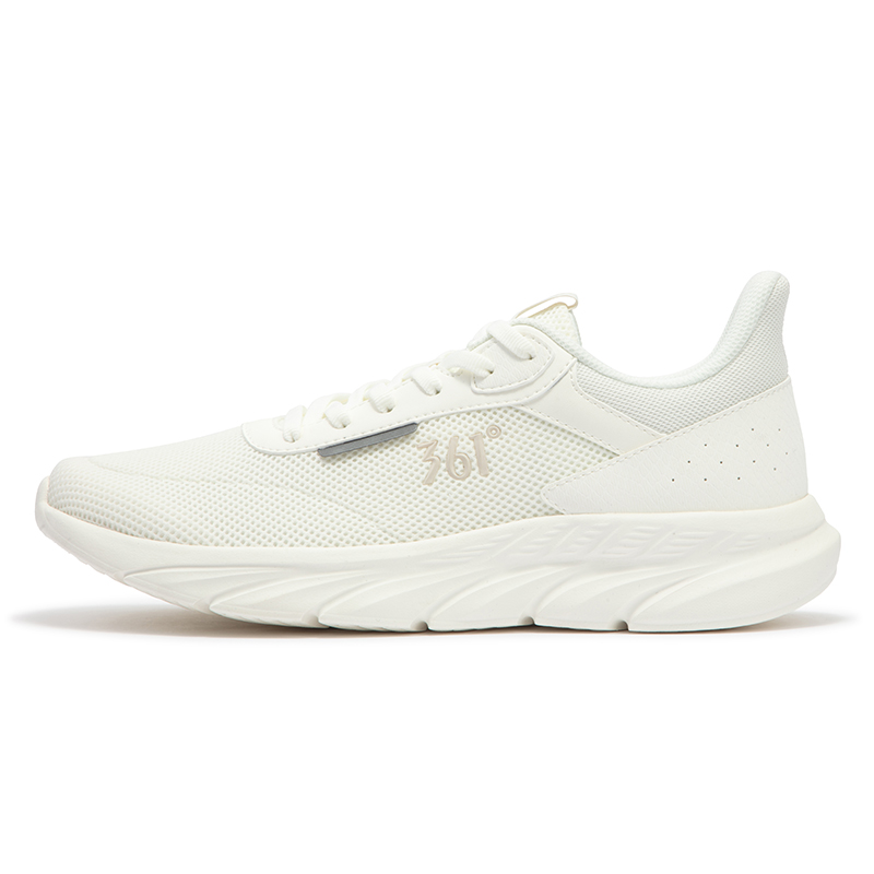 361° Cushioning, Breathable, Lightweight Low Top Casual Running Shoes Men's Feather White