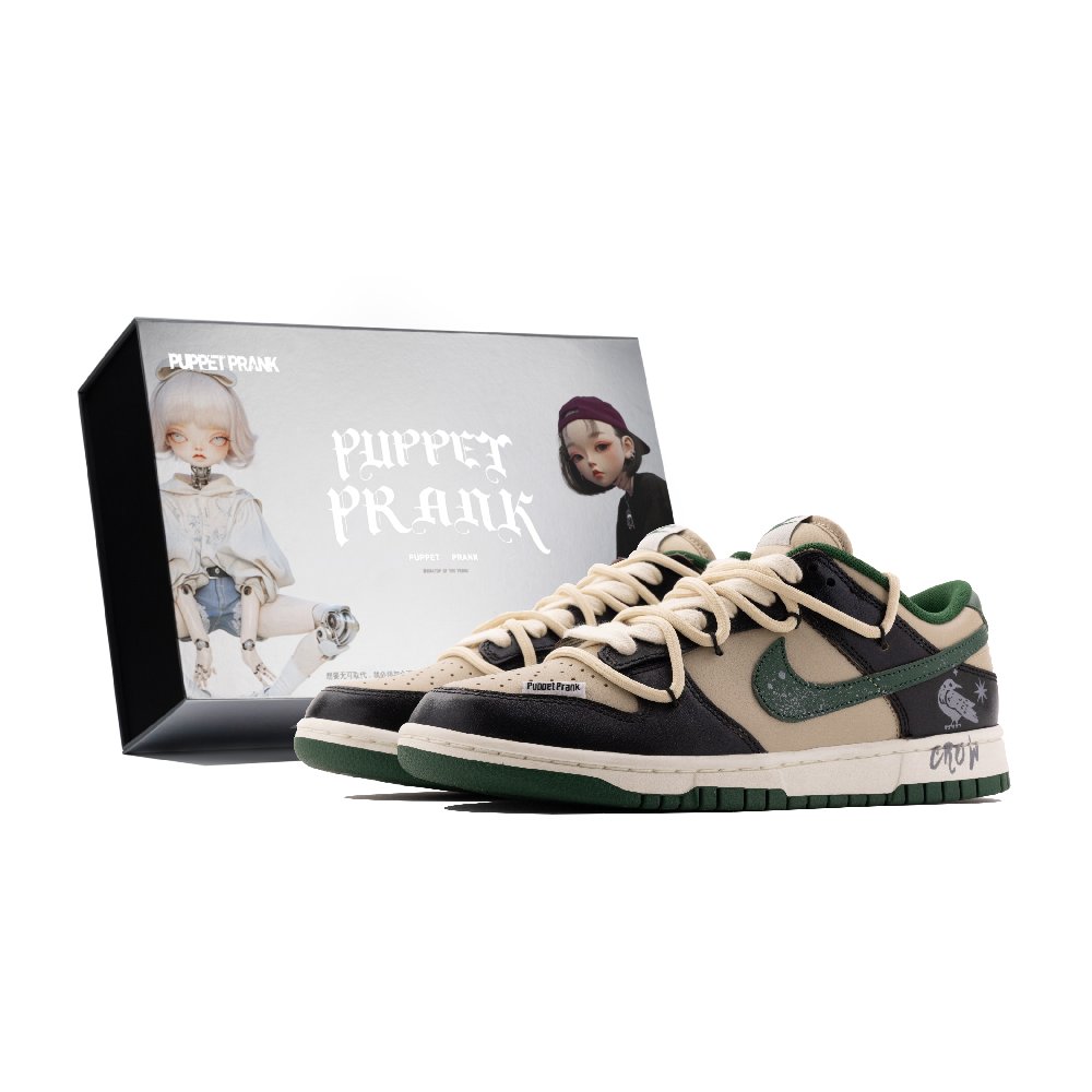 Nike Dunk Slip-Resistant Cushioning Wear-Resistant Low-Top Skateboard Shoes Unisex Brown Black