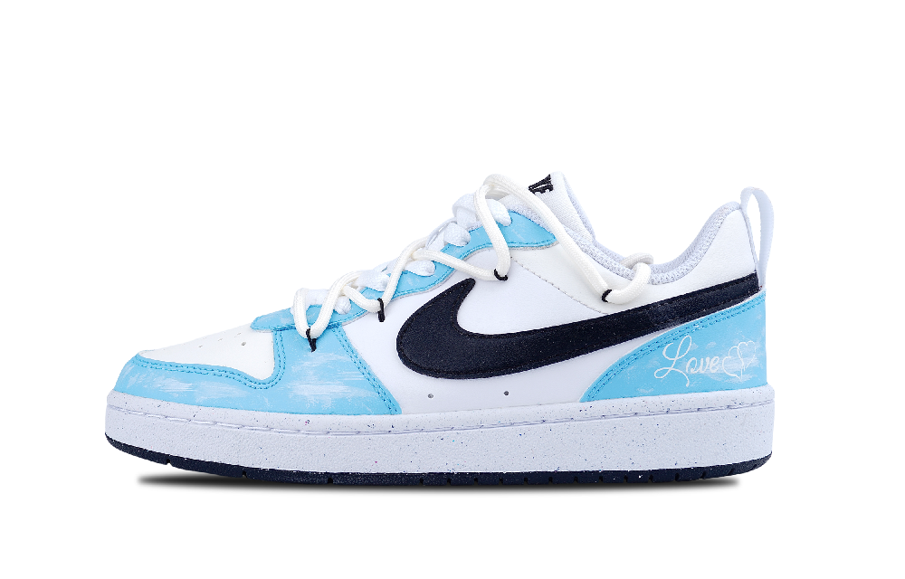 Nike Court Borough Series Low Top Skateboard Shoes GS Blue White