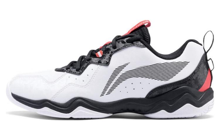 LiNing CS6 Slip Resistant, Abrasion Resistant, Breathable Low top Badminton Shoes Unisex White Black