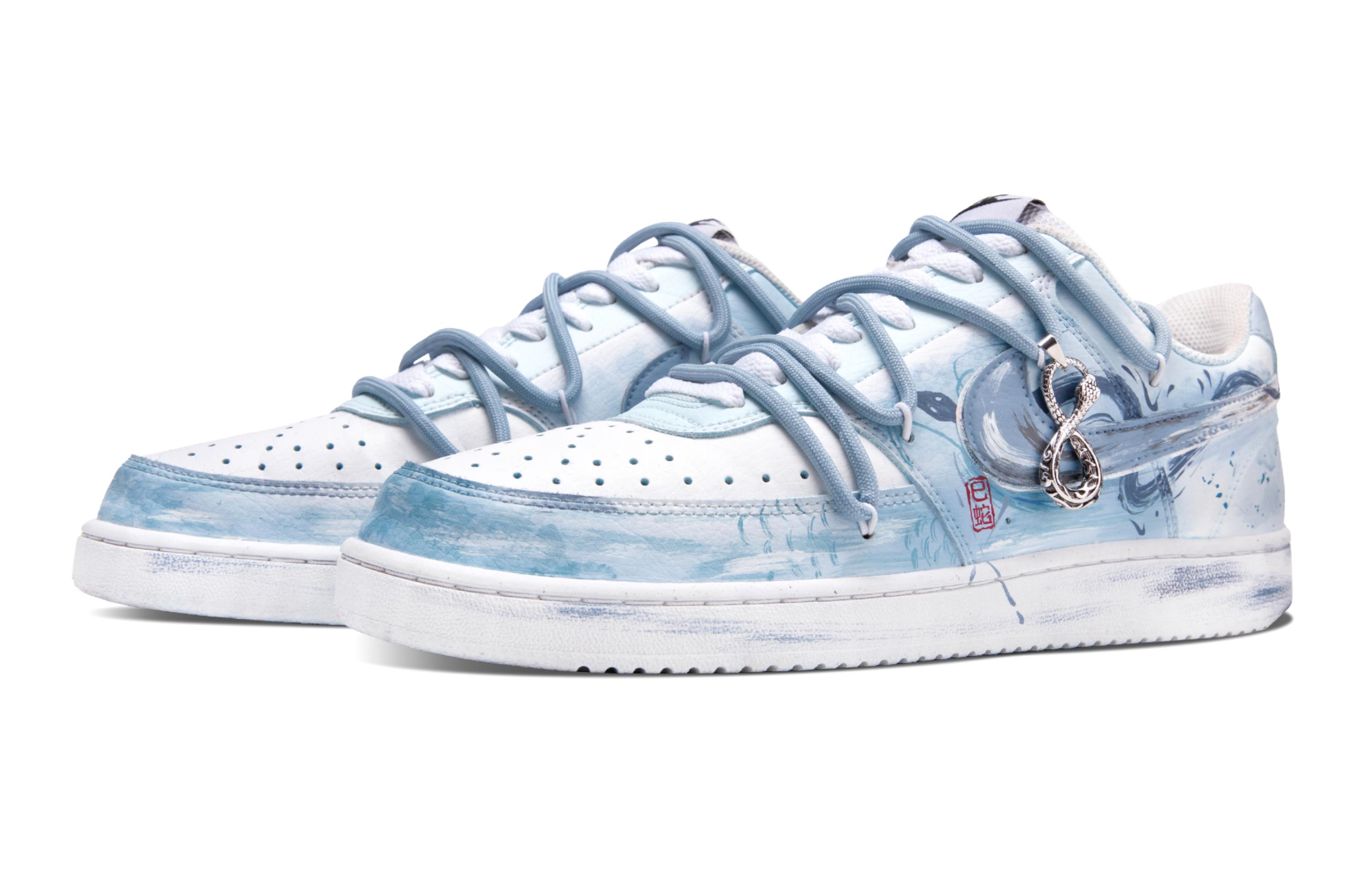 Nike Court Vision Low Skateboard Shoes Men's Low Top Blue/White купить в интернет-магазине Yoocart с быстрой доставкой по России.