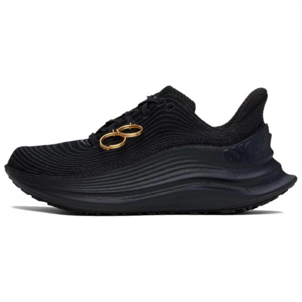 Comme Des Garcons x HOKA ONE ONE Anti-Slip Wear-Resistant Low-Top Casual Running Shoes Unisex Black Gold