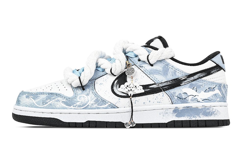 Nike Dunk Whale Tide Guardian Abrasion Resistant Low Top Skateboard Shoes Unisex Blue White