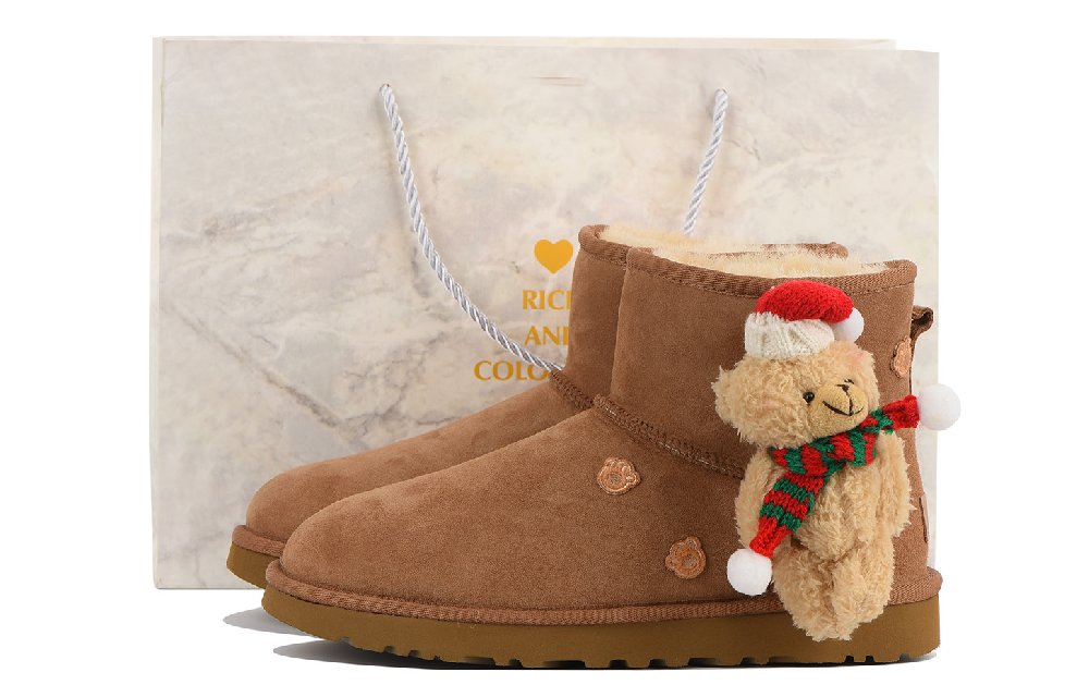 UGG CLASSIC MINI Thermal Abrasion Resistant Short Snow Boots Women's Chestnut