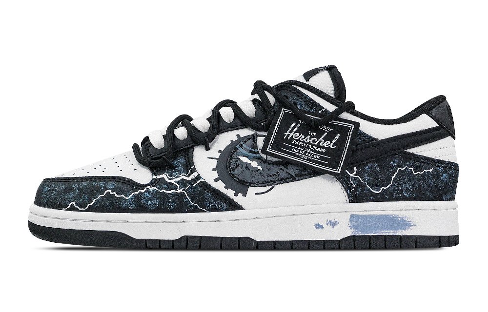 Nike Dunk Entropy Fracture Era Abrasion Resistant Low Top Skateboard Shoes Unisex Black White