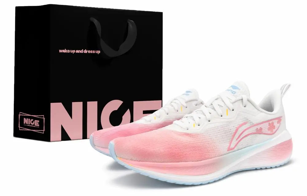 LiNing Wuyue Slip Resistant, Abrasion Resistant, Breathable Low top Casual Running Shoes Men's Pink