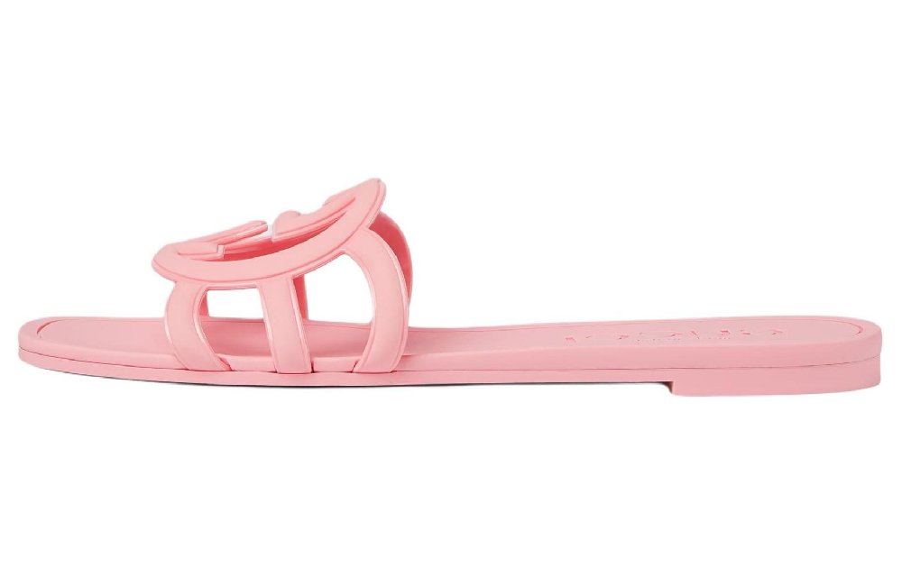 GUCCI Interlocking Rubber Sole Slide Slippers Women's Pink