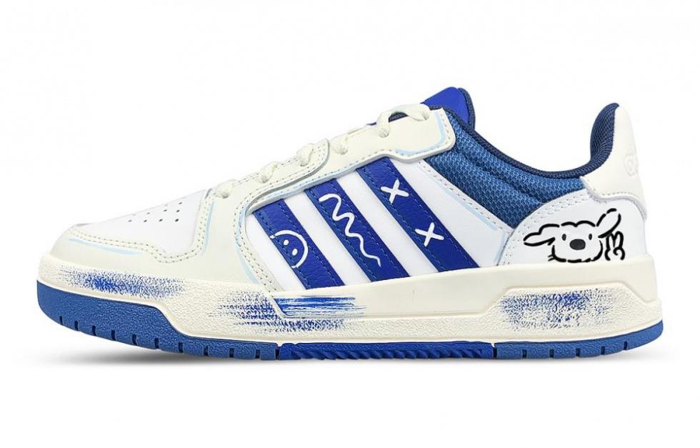Adidas Neo Entrap Low-Top Skateboard Shoes Unisex White Blue