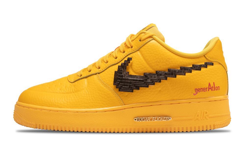 Nike Air Force 1 Anti-Slip Wear-Resistant Low-Top Skateboard Shoes Men's Yellow