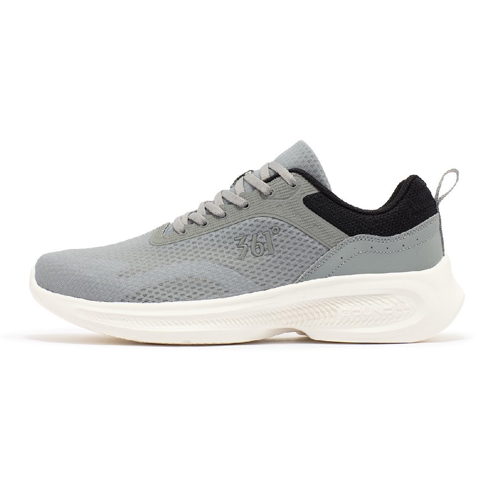 361° Cushioned Anti-Slip Wear-Resistant Breathable Lightweight Low-Top Casual Running Shoes Men's Gray Black