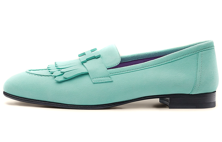 HERMES Royal Casual Single Shoes Women's Sea Foam Green