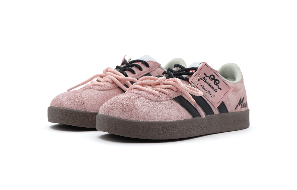 Adidas Neo VL Court 2.0 Anti-Slip Wear-Resistant Low-Top Skateboard Shoes Unisex Black Pink