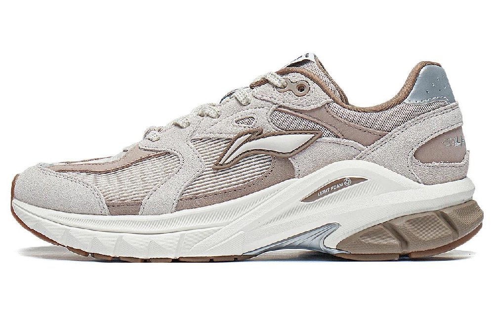 LiNing Anti-Slip Wear-Resistant Low-Top Sports Casual Shoes Women's Gray Brown