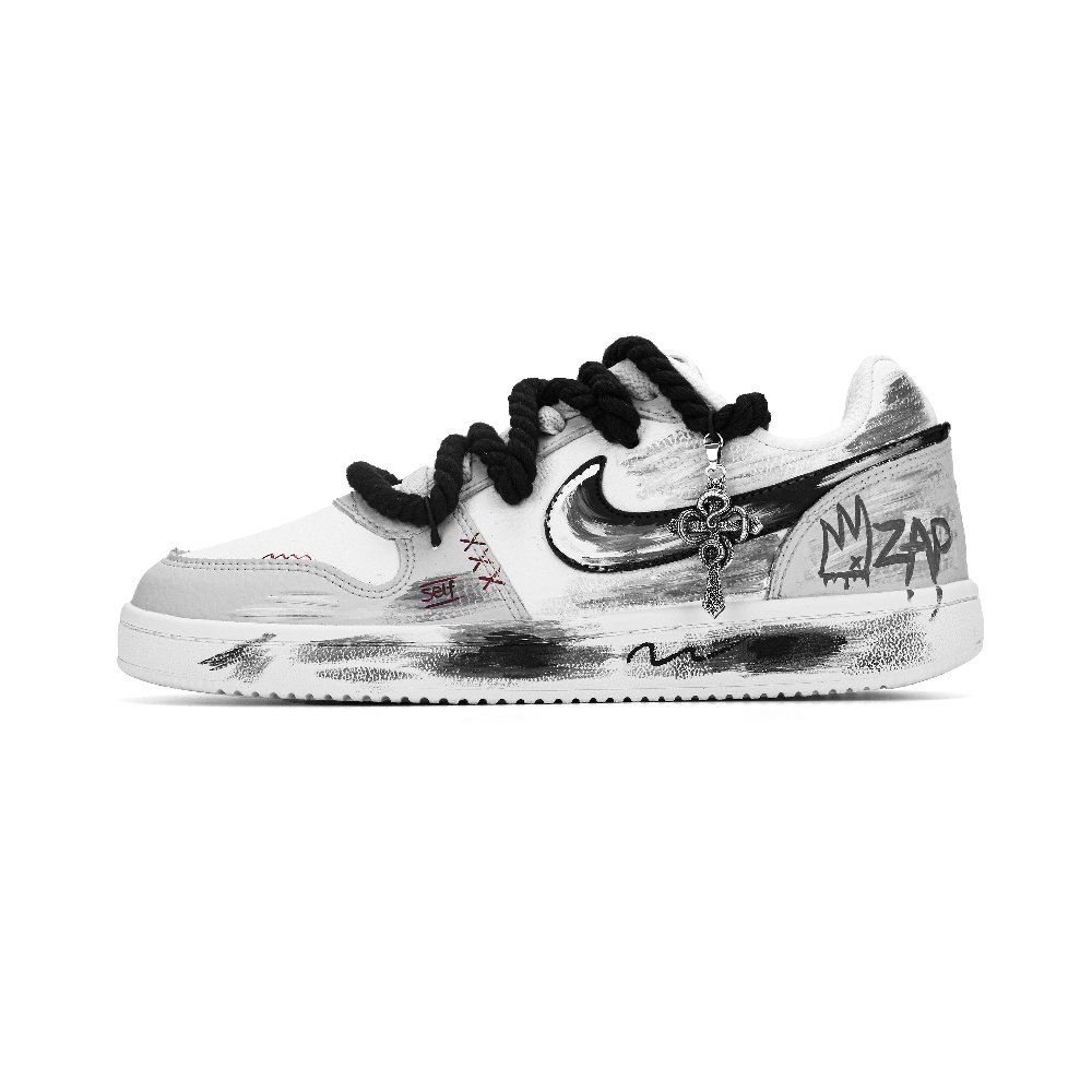Nike EBERNON Humorous Realm Abrasion Resistant Low Top Skateboard Shoes Unisex Light Gray