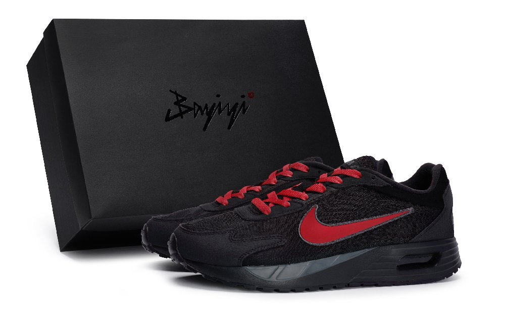 Nike Air Max Solo Anti-Slip And Wear-Resistant Breathable Low-Top Casual Shoes Men's Black Red