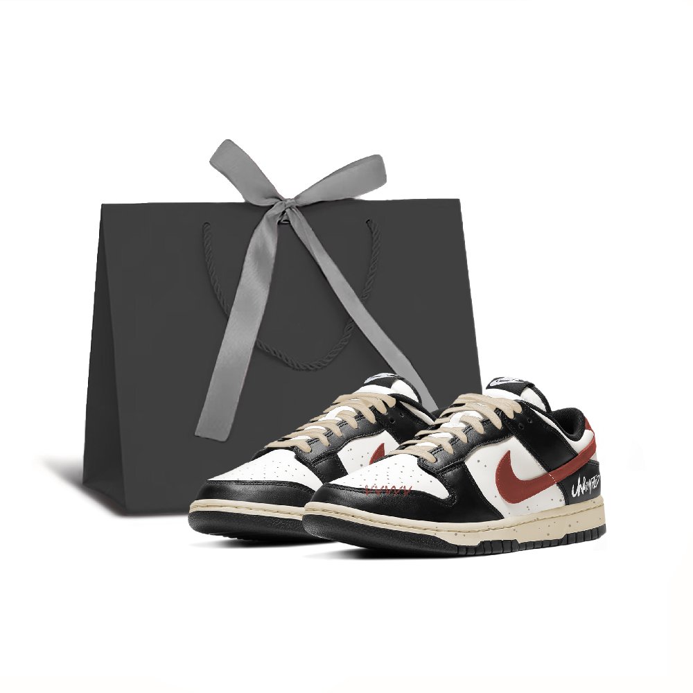 Nike Dunk Retro'Black' Anti Slip Wear Resistant Low Top Skateboard Shoes Unisex Black Red