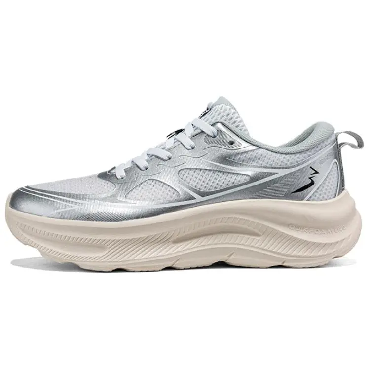 361° Anti Slip Wear Resistant Low Top Casual Sprint Running Shoes Women's Silver