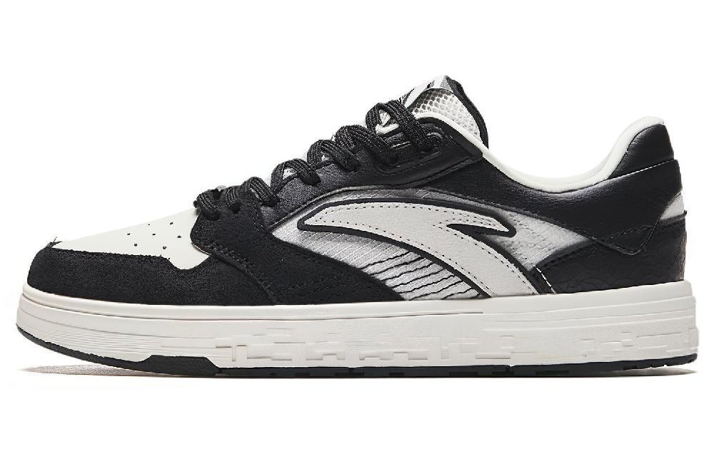 Anta Slip-Resistant Cushioning Wear-Resistant Low-Top Skateboard Shoes Women's White Black
