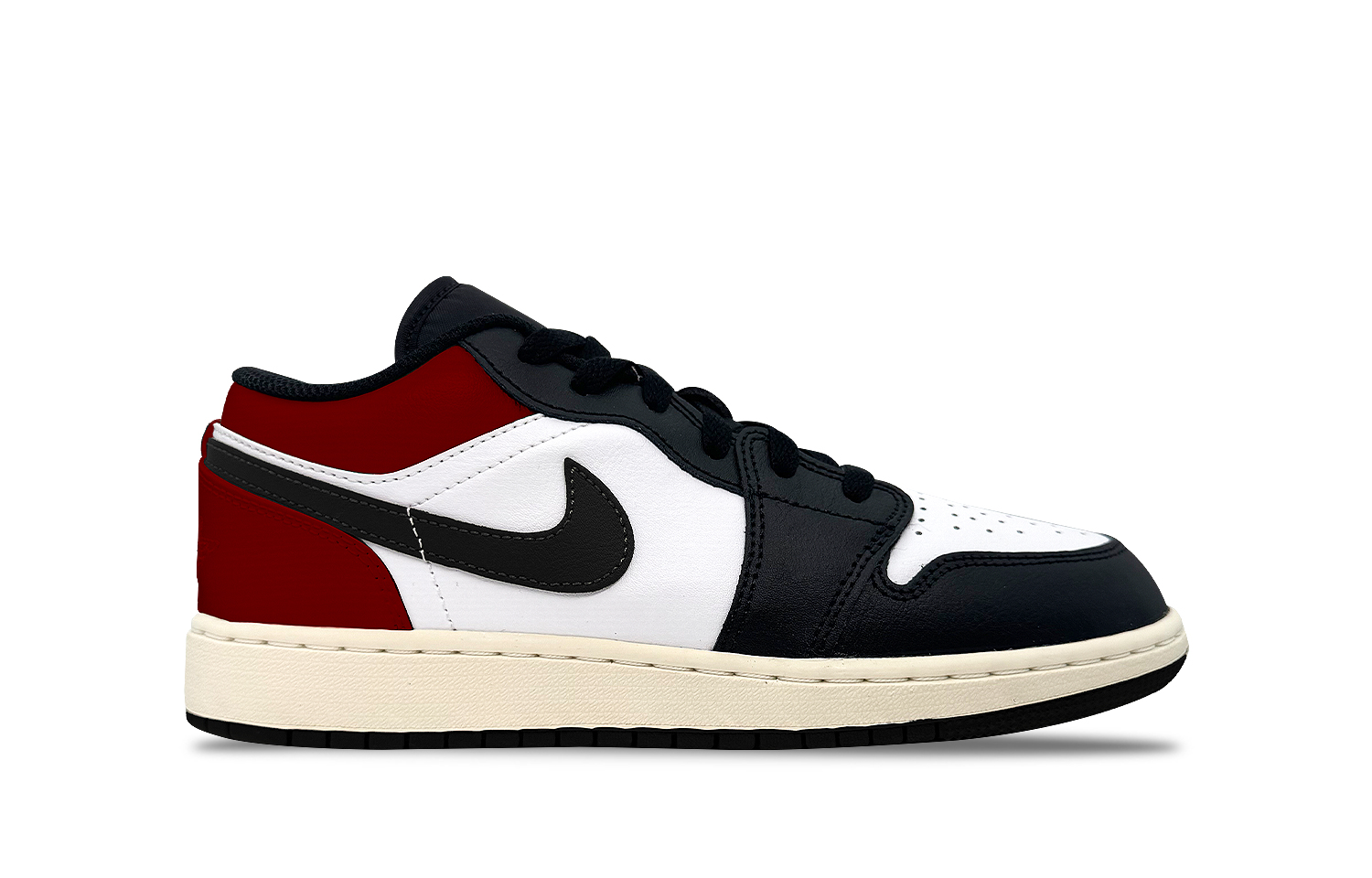 Jordan Air Jordan 1 Abrasion Resistant Low top Vintage Basketball Shoes Unisex Red Black