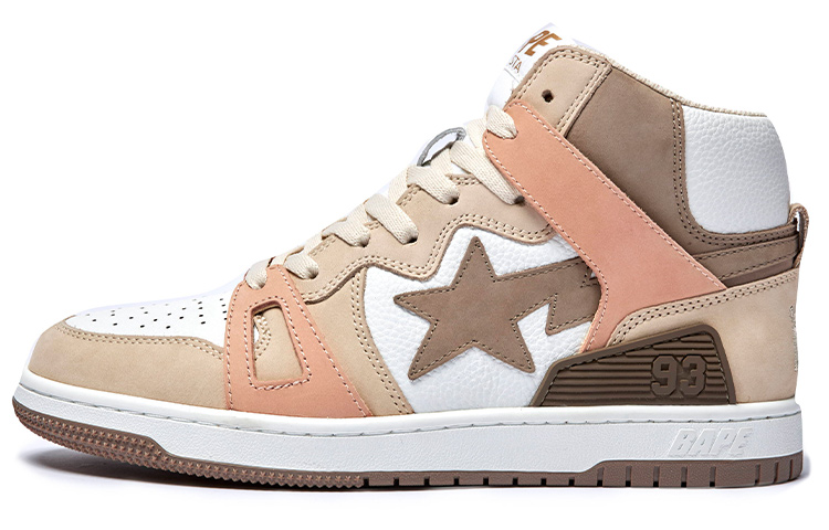 A BATHING APE STA 93 High Stylish Skateboarding Shoes Women's Tan