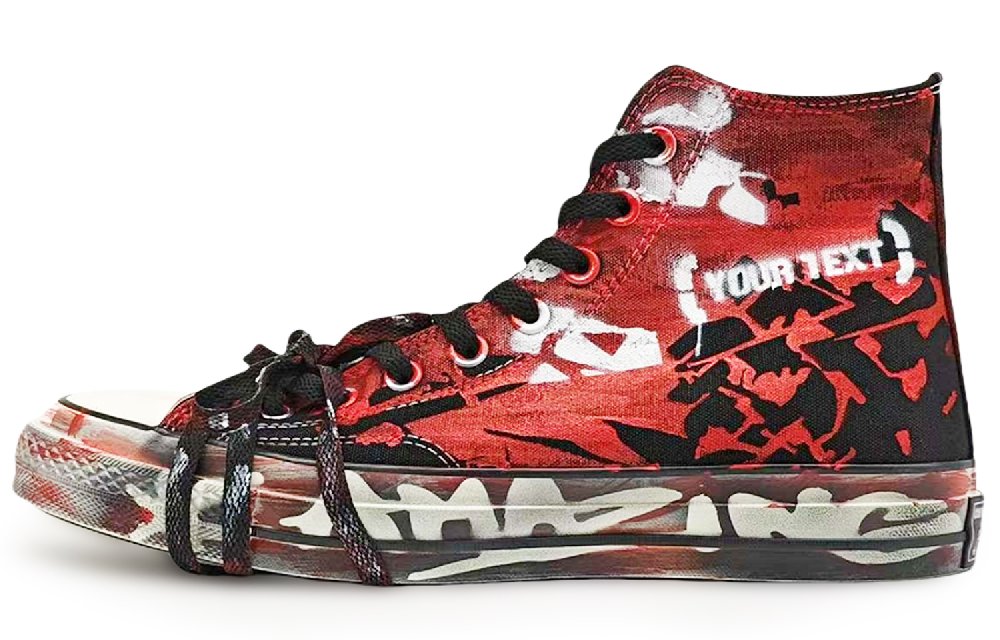 Converse Chuck 70 High Top Canvas Shoes Unisex Black Red