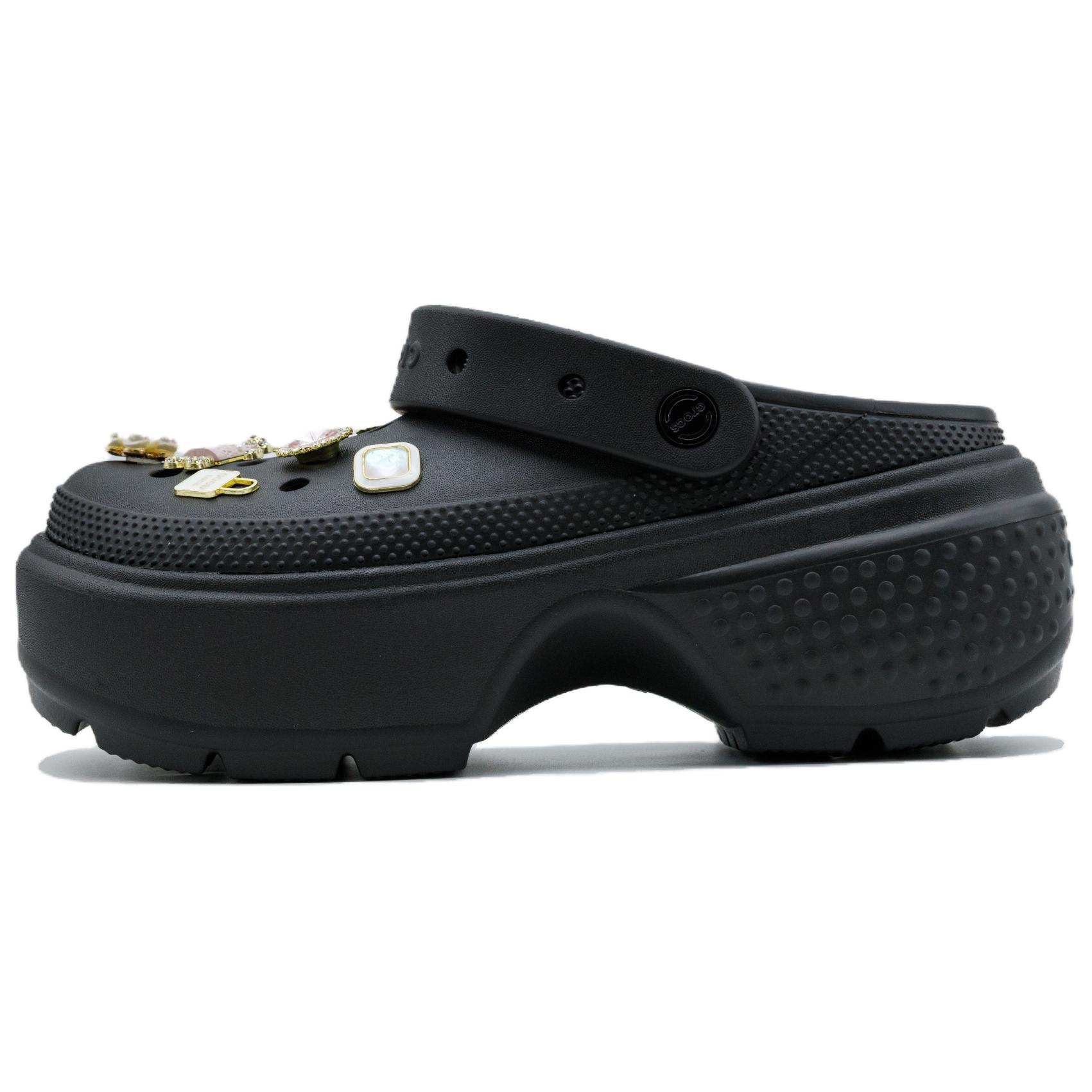 Crocs Stomp Pink Diamond Bunny Clogs Unisex Black