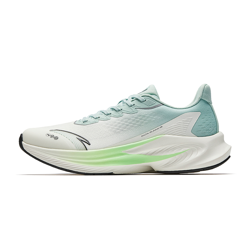 Anta Stinger 6 Cushioning, Wear Resistant Low Top Casual Running Shoes Men's Ivory White Rain Clear Green