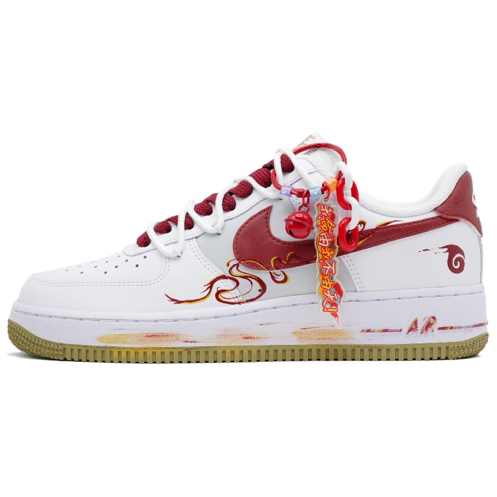 Nike Air Force 1 Anti Slip Wear Resistant Low Top Skateboard Shoes Unisex White Red