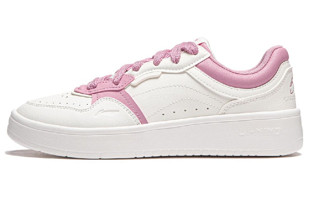 LiNing Line 2.0 At The Beginning V2 Anti-Slip Wear-Resistant Low-Top Skateboard Shoes Women's White Pink
