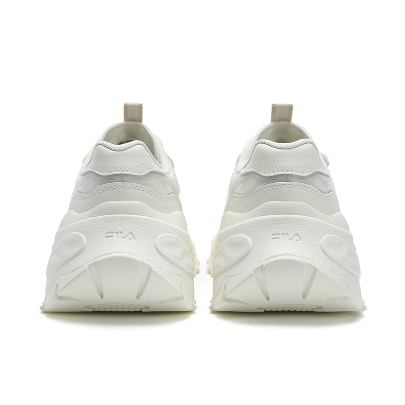 FILA SOFIA 4 Fish Bone Shoes Coverage Height Increase Low Top Canvas Shoes Women's White Silver