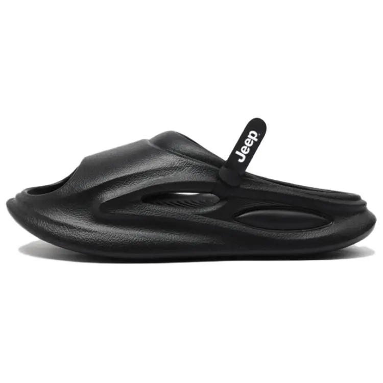 Jeep Slip Resistant Abrasion Resistant Slide Slippers Men's Black
