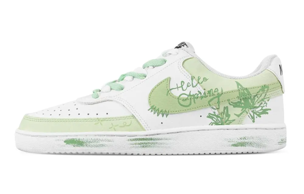 Nike Court Vision 1 Mint Abrasion Resistant Low top Skateboard Shoes Men's Green White