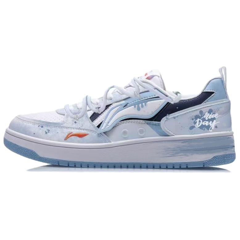 LiNing Haichuan Slip Resistant, Abrasion Resistant, Lightweight Low Top Skateboard Shoes Men's White Blue