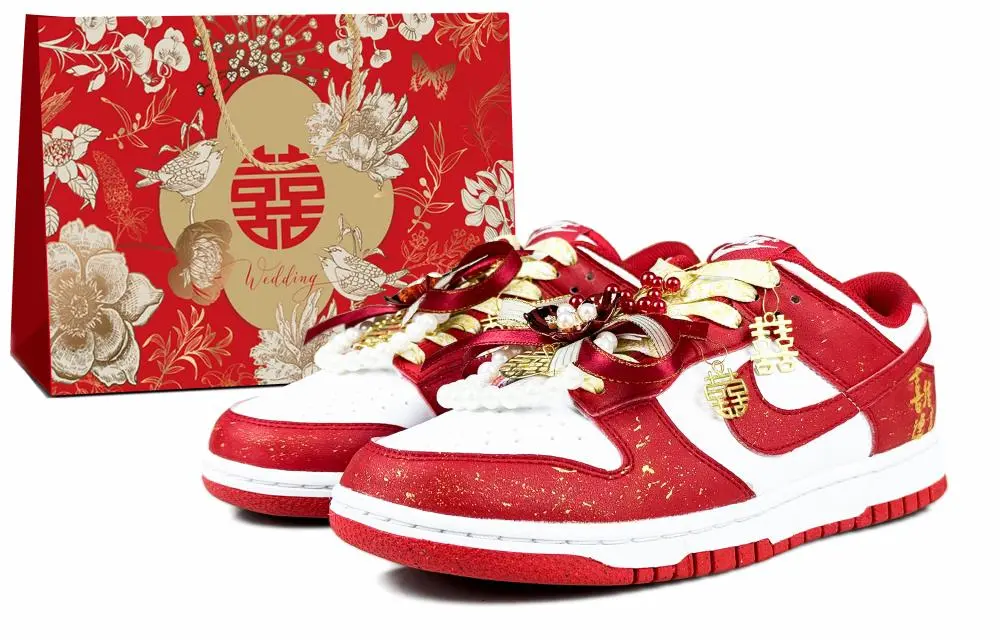 Nike Dunk Low top Skateboard Shoes Unisex Red White