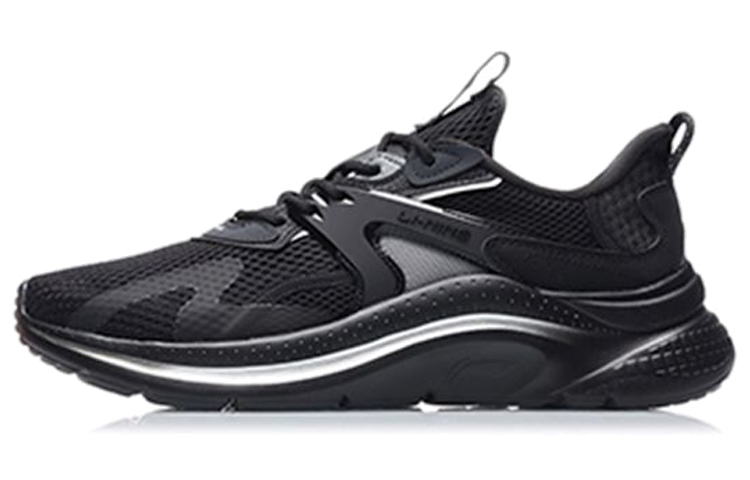 LiNing Liuyun Slip Resistant, Abrasion Resistant, Lightweight Low Top Running Shoes Men's Pure Black