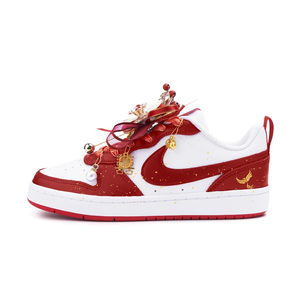 Nike Court Borough 2 Cushioning, Wear Resistant Low top Skateboard Shoes Women's Red
