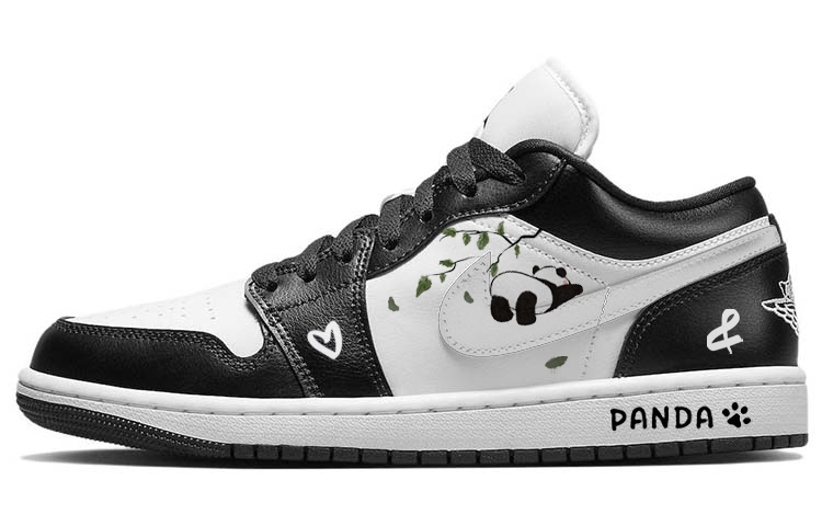 Jordan Air Jordan 1 Anti-Slip Wear-Resistant Low-Top Vintage Basketball Shoes Women's Black White